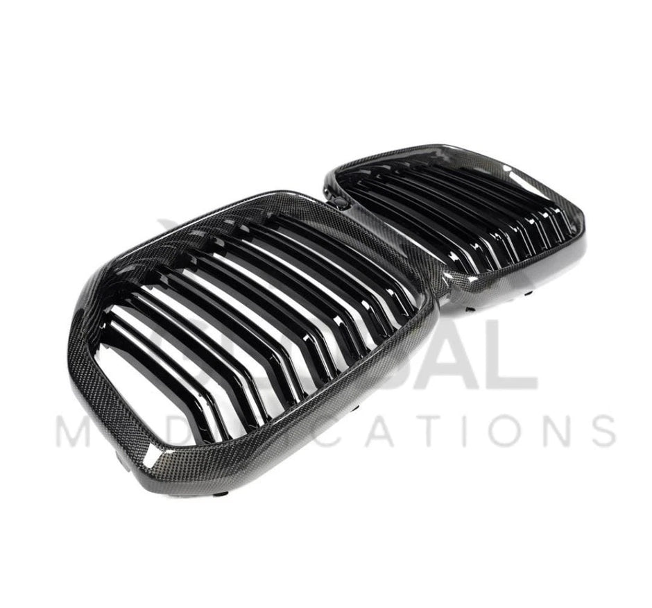 BMW X5M F95 PRE LCI GENUINE CARBON FIBRE FRONT GRILL - X5M STYLE - BLACK 19-22