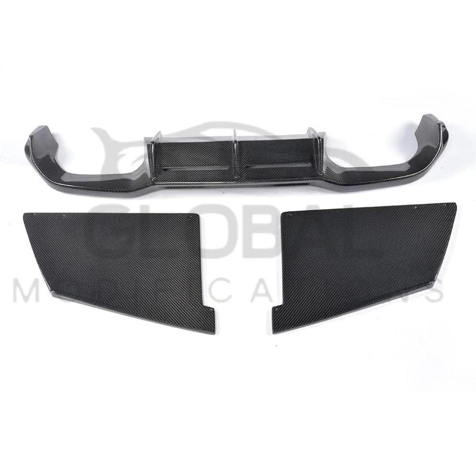 BMW M2 F87 GENUINE CARBON FIBRE 3 PIECE REAR DIFFUSER - MTC STYLE