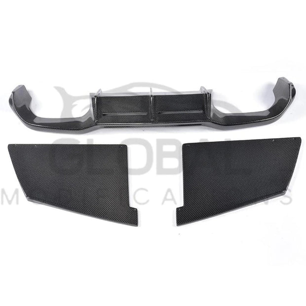 BMW M2 F87 GENUINE CARBON FIBRE 3 PIECE REAR DIFFUSER - MTC STYLE