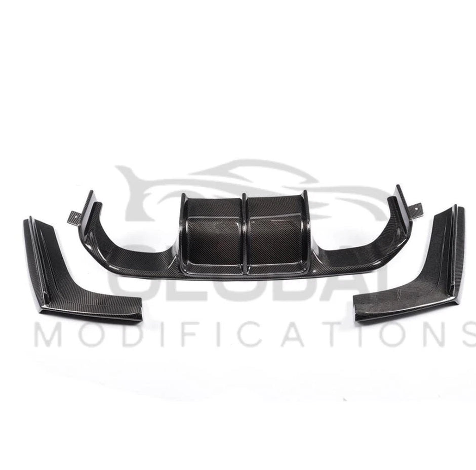 BMW M3 M4 F80 F82 F83 GENUINE CARBON FIBRE 3 PIECE REAR DIFFUSER - V STYLE
