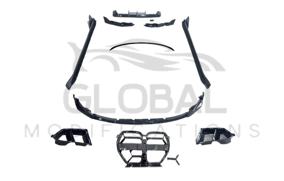 BMW M4 G82 FULL GLOSS BLACK BODY KIT - MP STYLE - BLACK 21-25