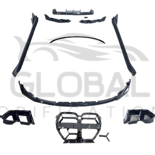 BMW M4 G82 FULL GLOSS BLACK BODY KIT - MP STYLE - BLACK 21-25