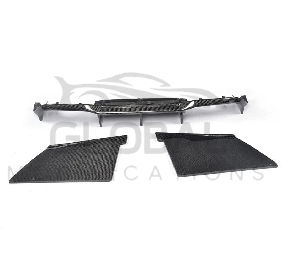 BMW M2 F87 GENUINE CARBON FIBRE 3 PIECE REAR DIFFUSER - MTC STYLE