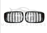 BMW X3 X4 G01 G02 PRE LCI GLOSS BLACK FRONT GRILL - M STYLE - BLACK 18-21