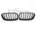 BMW 3 SERIES F30/F31 GLOSS BLACK FRONT GRILLS DOUBLE SLAT - M STYLE - BLACK