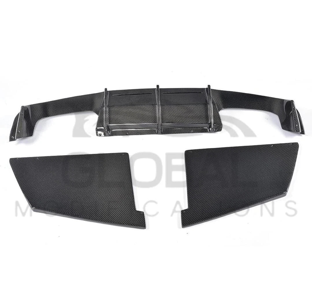 BMW M2 F87 GENUINE CARBON FIBRE 3 PIECE REAR DIFFUSER - MTC STYLE