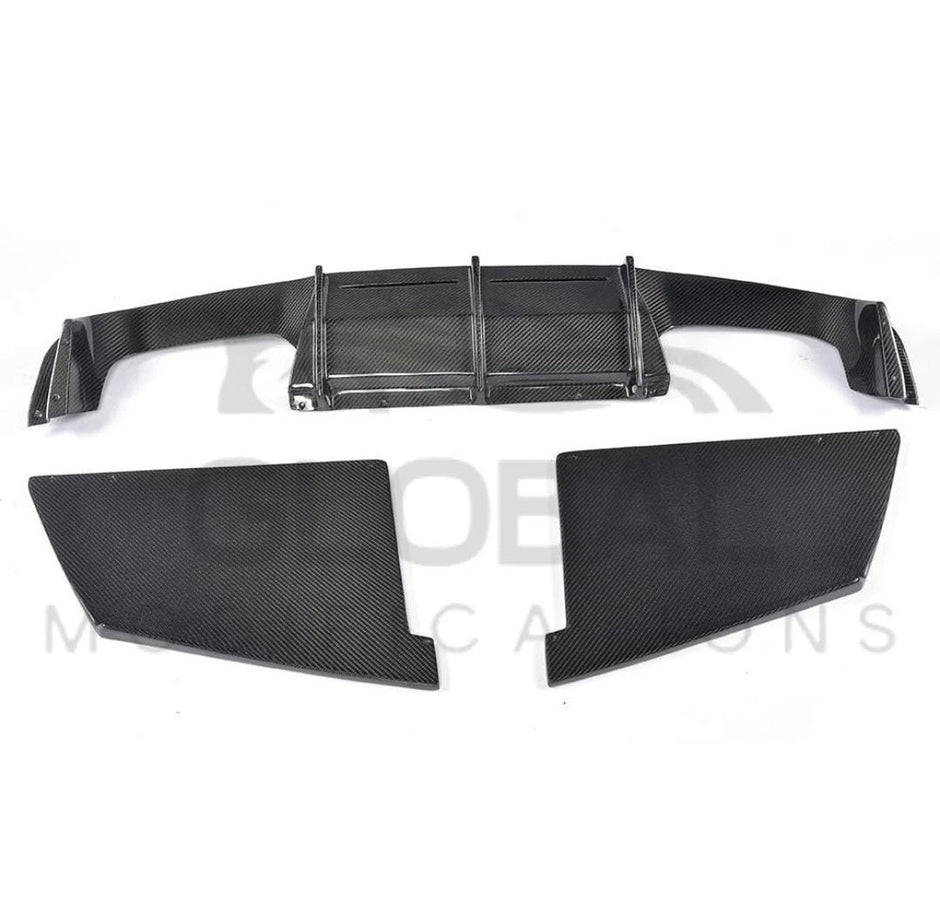 BMW M2 F87 GENUINE CARBON FIBRE 3 PIECE REAR DIFFUSER - MTC STYLE
