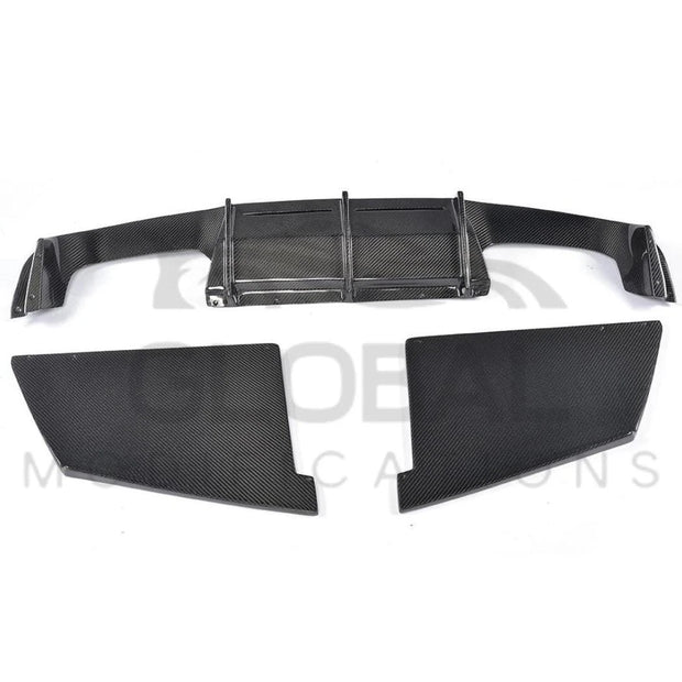 BMW M2 F87 GENUINE CARBON FIBRE 3 PIECE REAR DIFFUSER - MTC STYLE