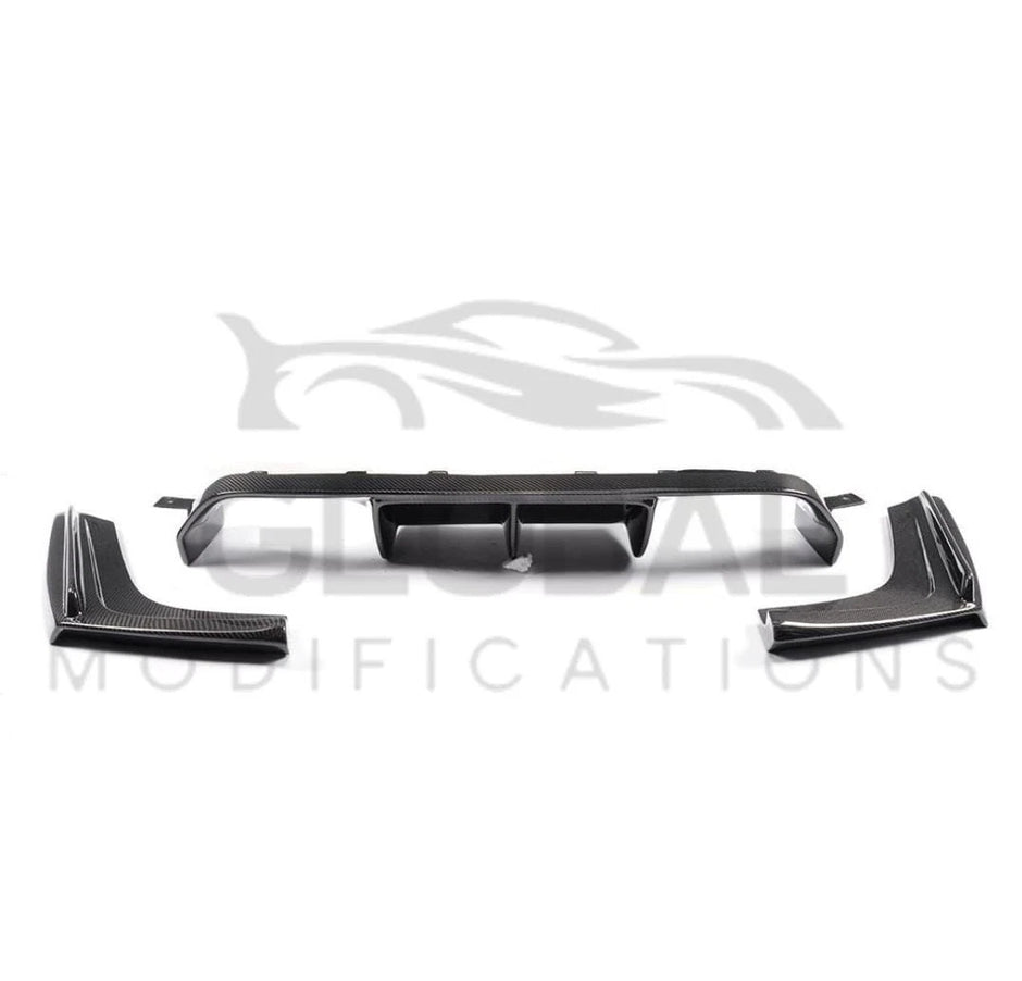 BMW M3 M4 F80 F82 F83 GENUINE CARBON FIBRE 3 PIECE REAR DIFFUSER - V STYLE